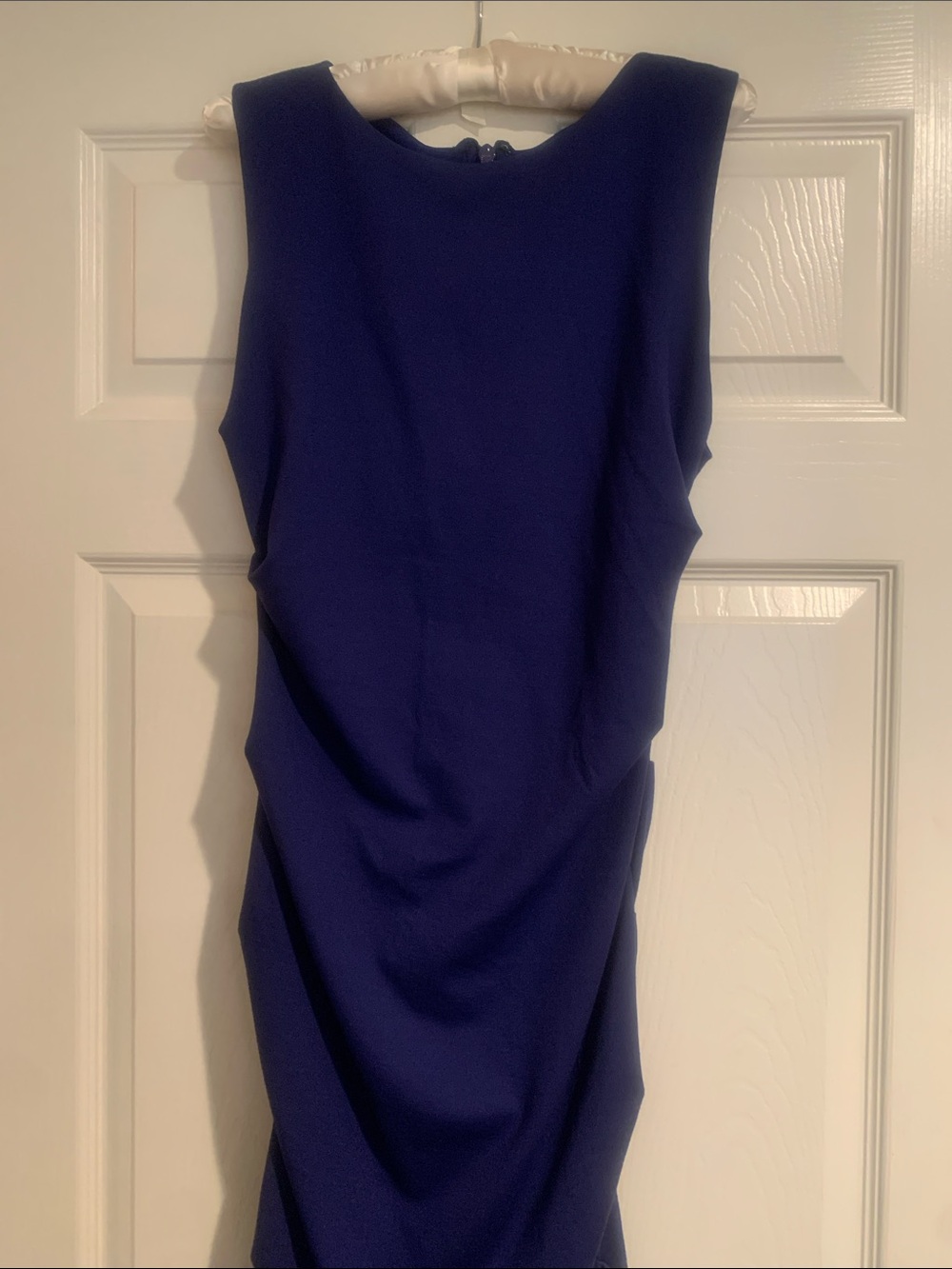 Nicole Miller Sleeveless Ruched Dress in Deep Royal Blue